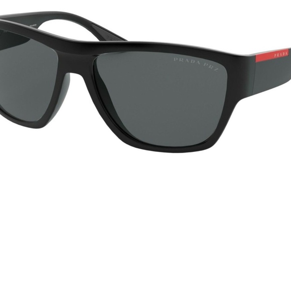 Prada Sunglasses Black Polarized Square Wrap Matte PS08VS SPS 08V 1BO-02G 59mm - Picture 6 of 16